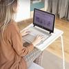 Foldable and Tilting Side Table Breakfast Computer