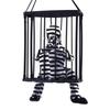Halloween Scary Screaming Animated Skeleton Cage Prisoner with Light Up Eyes Haunted House Props