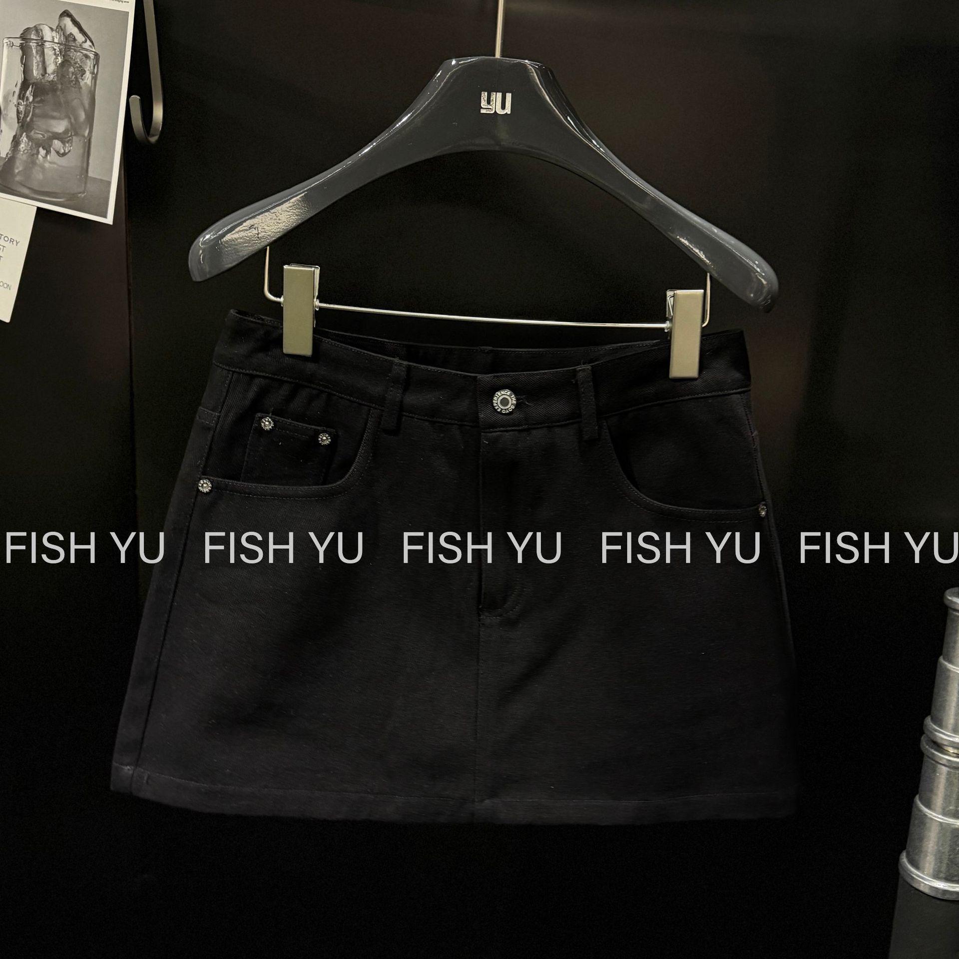 

FISHYU Fall Collection Women s Casual Twill Midi Skirt with Back Pocket 25578 Medium