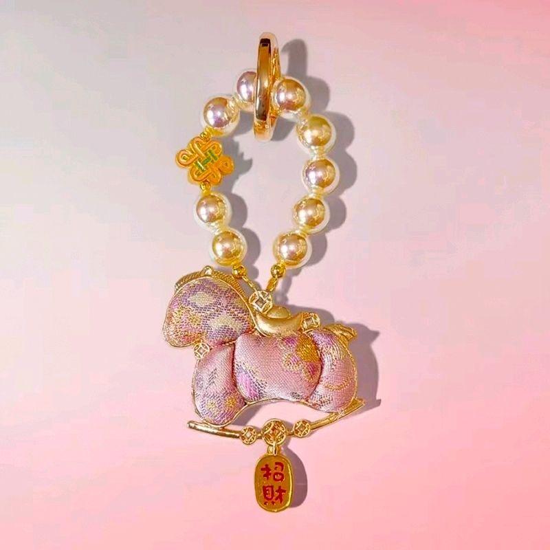 

2026 New Women s Year of The Horse Spring Festival Commemorative Zodiac Anti Loss Mobile Phone Pendant Rope Chain Keychain horse