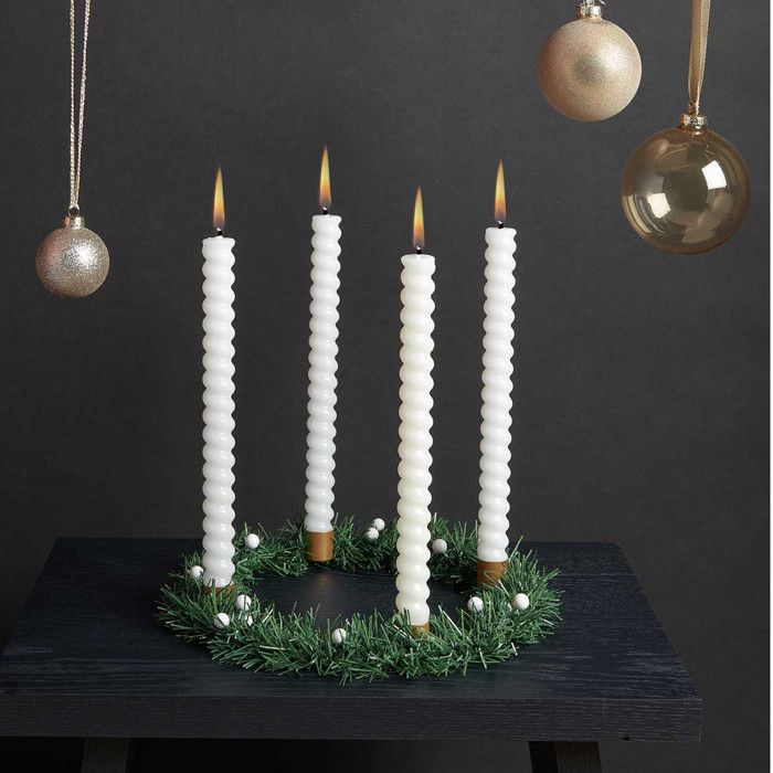 6 Baies blanches décoratives 9 cm