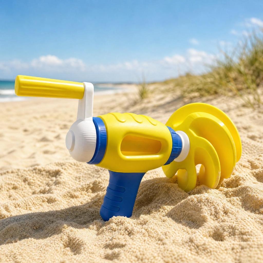 Ice Cream Cone Shaped Sand Drill Toy Textured Grip CrankOperated Auger Molded for Kids,