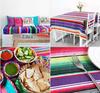 Mexican Color Table Runner Sarape Mexico Ethnic Hippie Gypsy BOHO Shop Interior Rug Thin Cotton Camping Outdoor Colorful Happy Rainbow Christmas