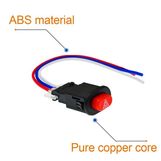 Motorcycle Hazard Light Switch Double Warning Flasher Emergency Signal Wires