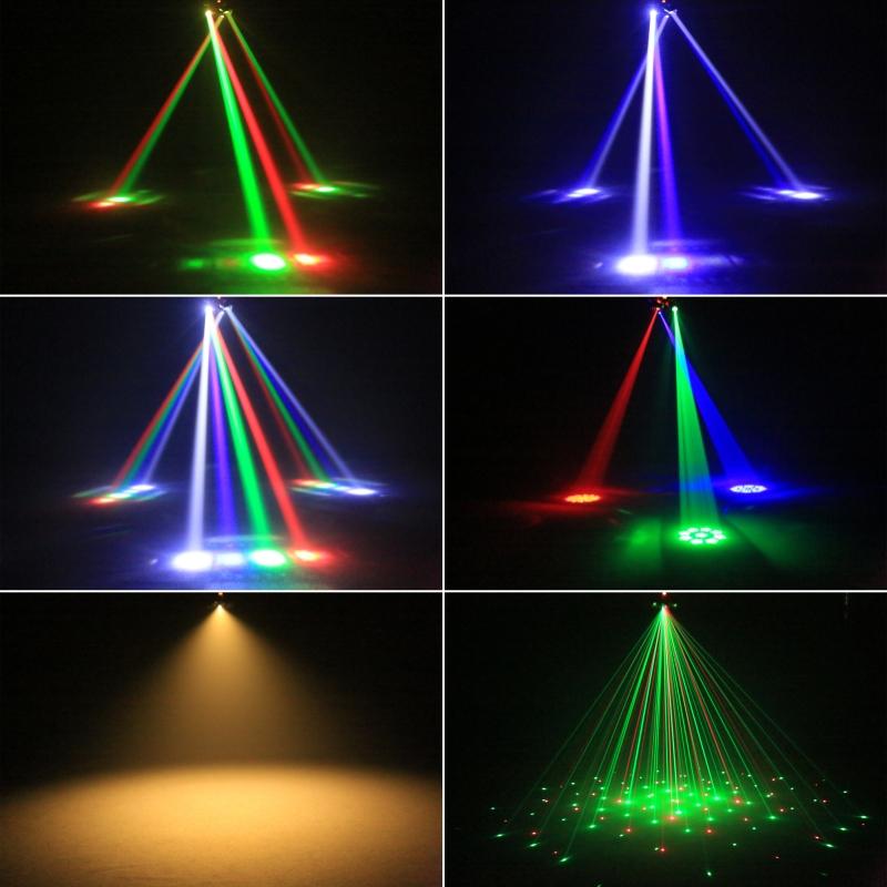 Remote Control Full Color LED RGBW 4in1 Beam Moving Head Light Mini Six Arm Stage Flash Effect Lighting DMX For Disco Bar Party