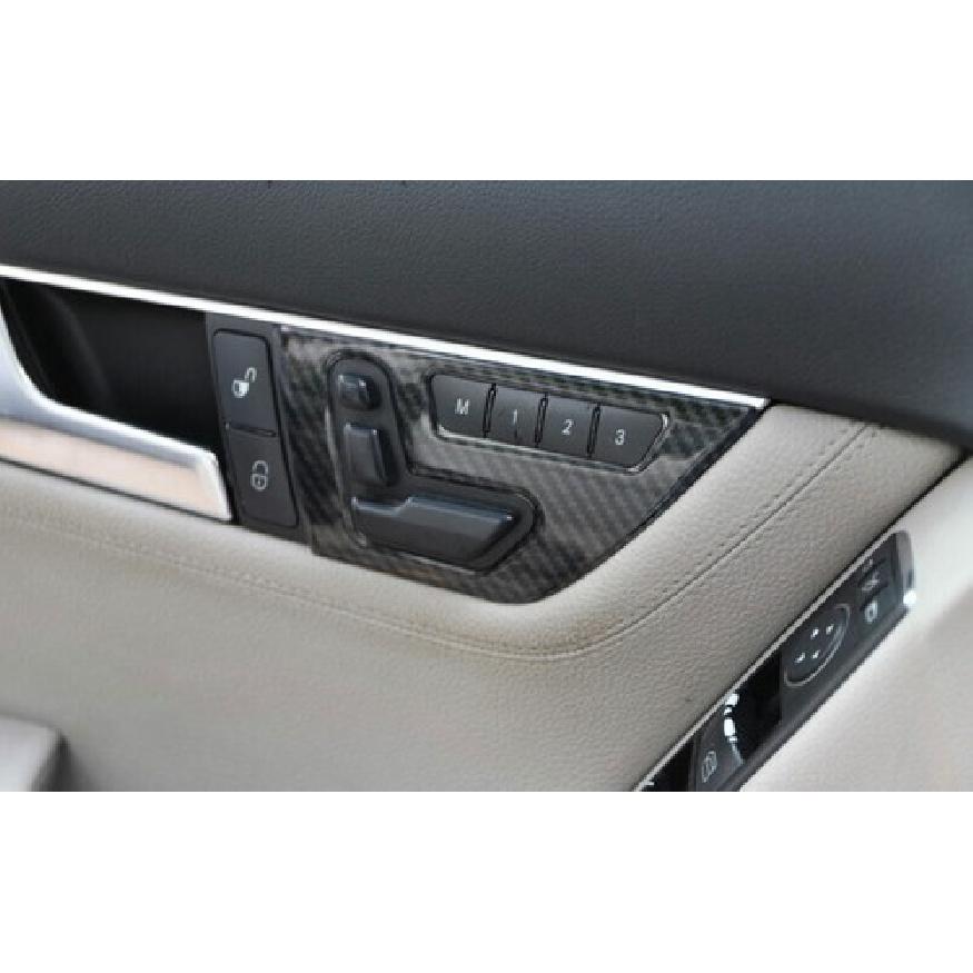 ABS Carbon Fiber Seat Adjustment Button Cover Trim For 2007-2014 Benz C-Class