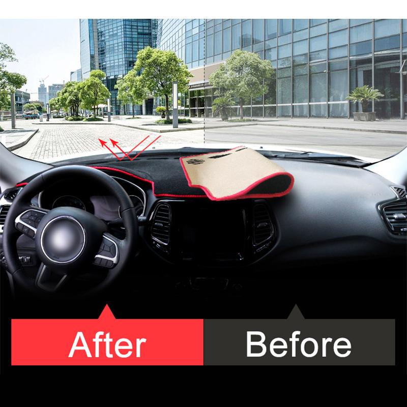 For Jeep Compass 2017 2018   LHD Car Dashboard Sun Shade Cover Avoid Light Pads Anti-UV Mat Non-Slip Case Carpets