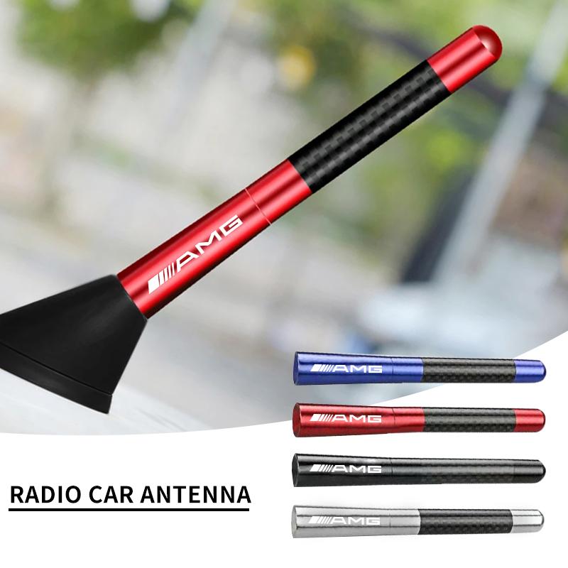 Car Radio Antenna FM/AM Metal Receiving Antenna Car Accessories For Mercedes Benz AMG W212 W205 W246 W177 W176 W213 GLC GLE GLS ML Laser Logo Lamp