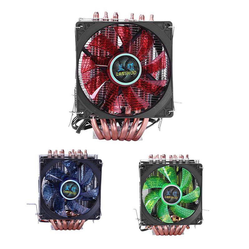 Buy Lanshuo 6 Heat Pipe 3 Wire With Light Double Fan Cpu Fan Radiator