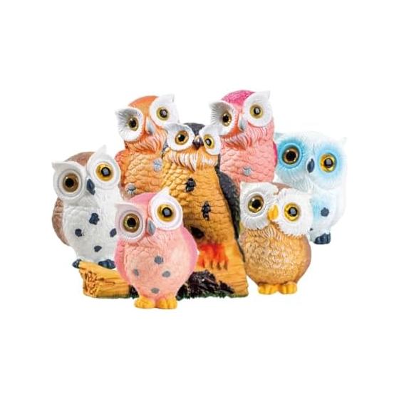 Lucky Seven Good Luck Owl Set, Ornament, Lucky Charm, Animal Mascot Object, Good Luck Goods, Interior Decoration, Luck, Entrance, Japanese Room,