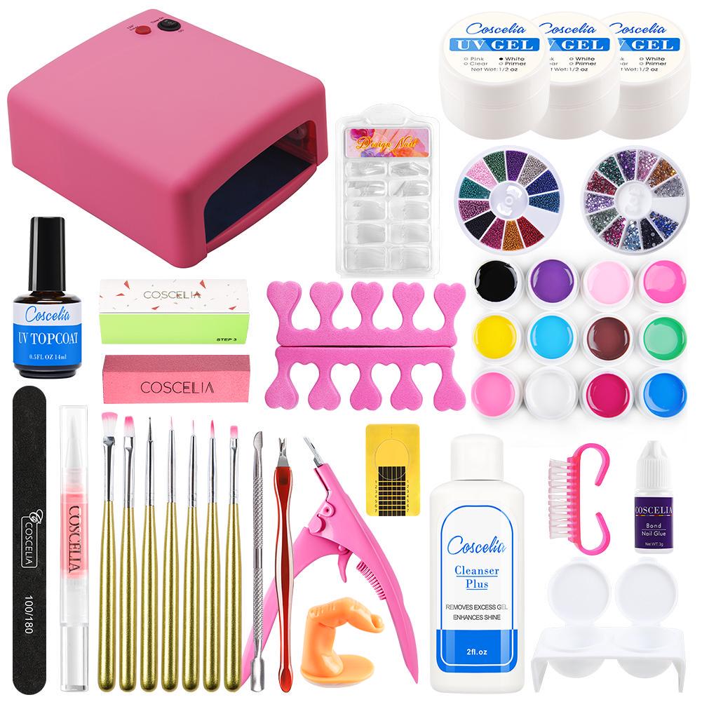 Buy COSCELIA Nail Gel Set 36W UV Lamp Nail Gel Polish UV Gels Top Coat