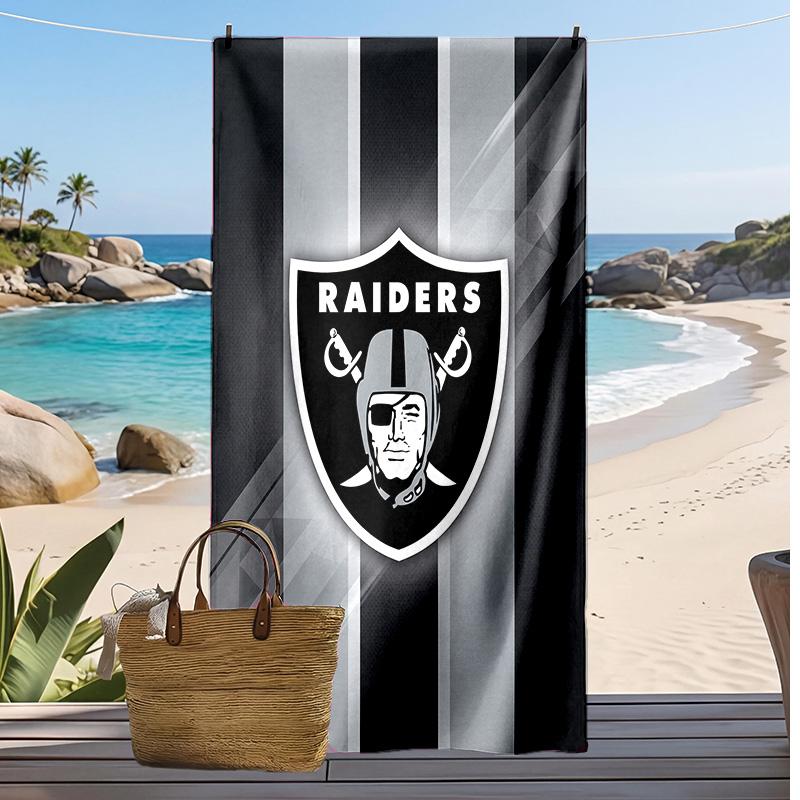 Asciugamano da Spiaggia Stampa Las Vegas Raiders Morbido Portatile Asciugatura Rapida?Asciugamano Asciutto Per Piscina Vacanza Estiva Sport all'Aperto