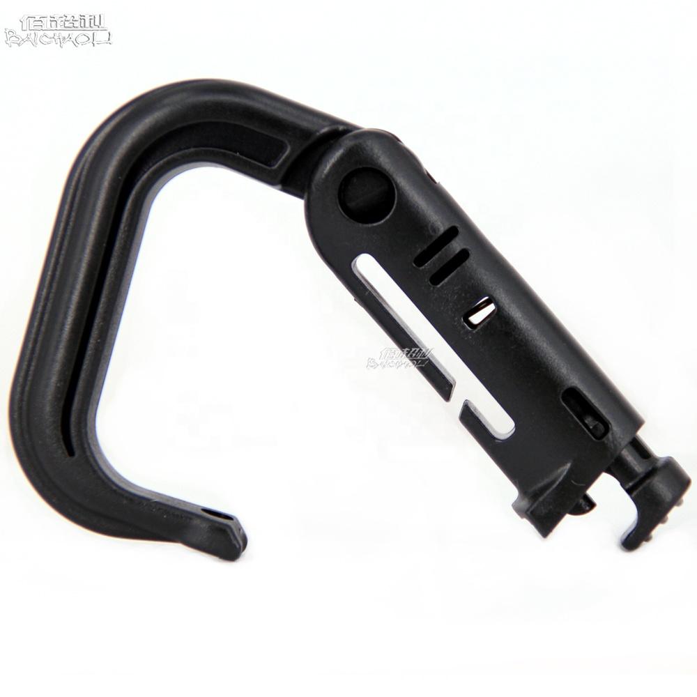 OEM/ODM 6#D Shaped Plastic 55mm Molle Snap Tactical Quick Link Spring Camping Hiking Bag Clip Full Black Key Chain Carabiner