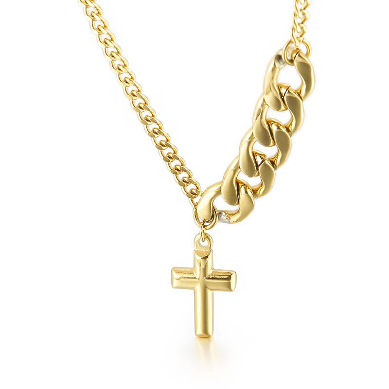 Cross Accessories Stainless Steel Men's Short Necklace Splicing Chain Fashion Jewelry