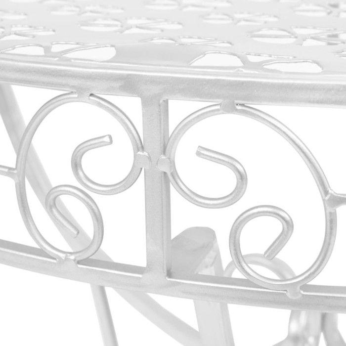 VidaXL Vintage Semi-circular Metal Side Table 72x36x74 Cm Silver