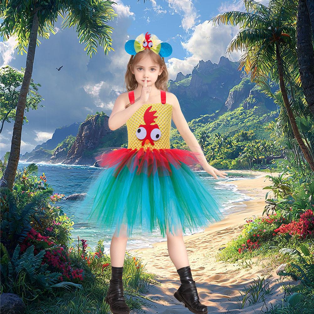 Traje de Ballet de Niña Aventura en el Océano de Moana Con Falda de Tul Para Actuación Infantil