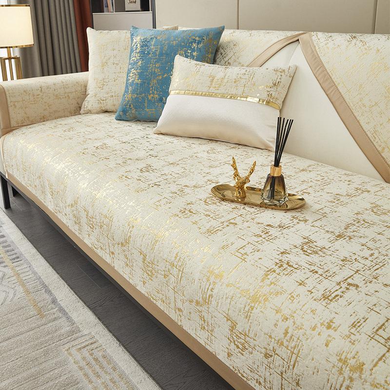 Red Chenille Sofa Cover Wide Brim Modern Living Room Anti-slip Combination Sofa Cushion Full Cover Furniture Dust Protection