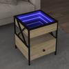 Infinity LED Coffee Table, Sonoma Oak, 40x40x51 Cm