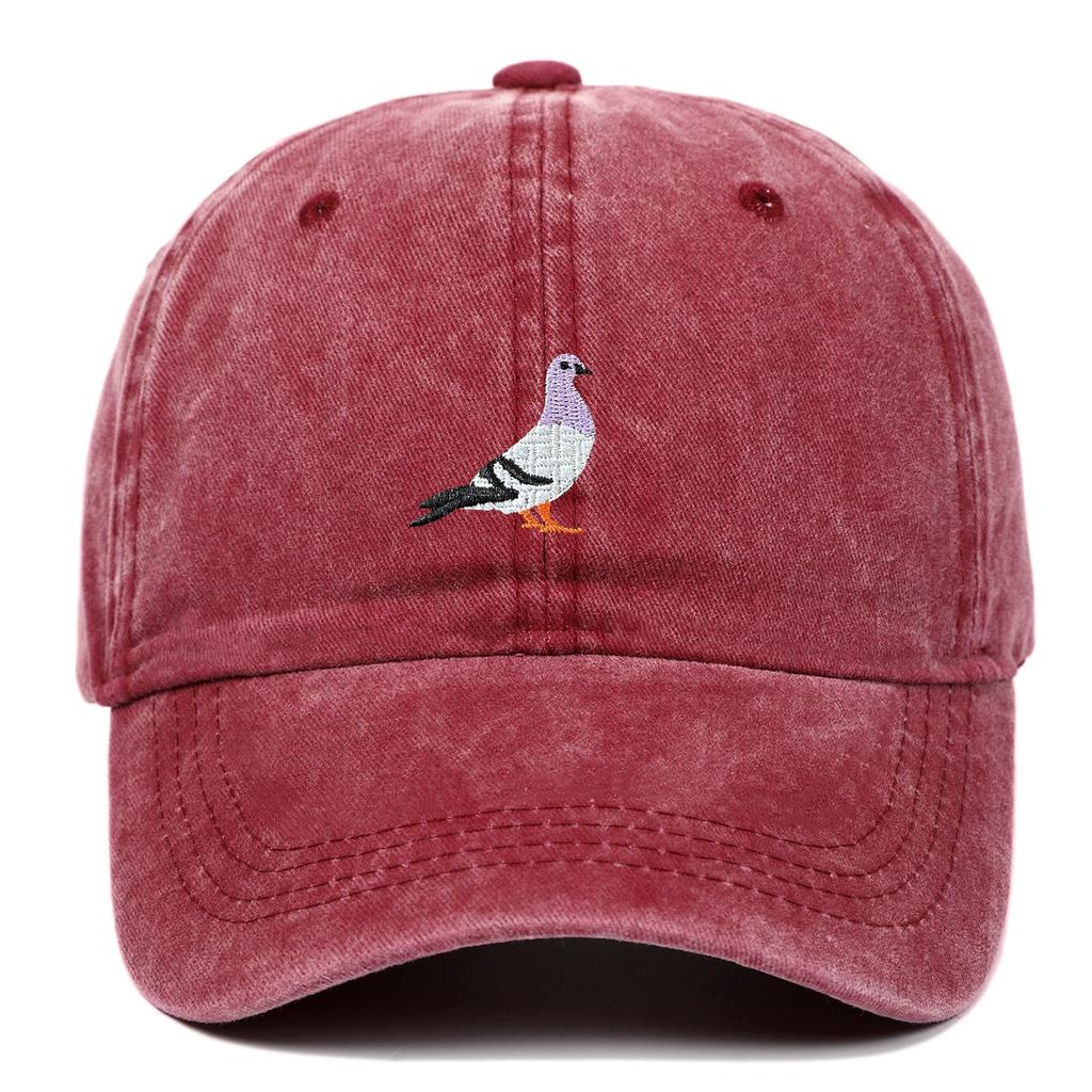 1pc Embroidered Pigeon Embroidered Washed Sunscreen Unisexs and Womens Outdoor Sports Hats Fishing Casual Wear