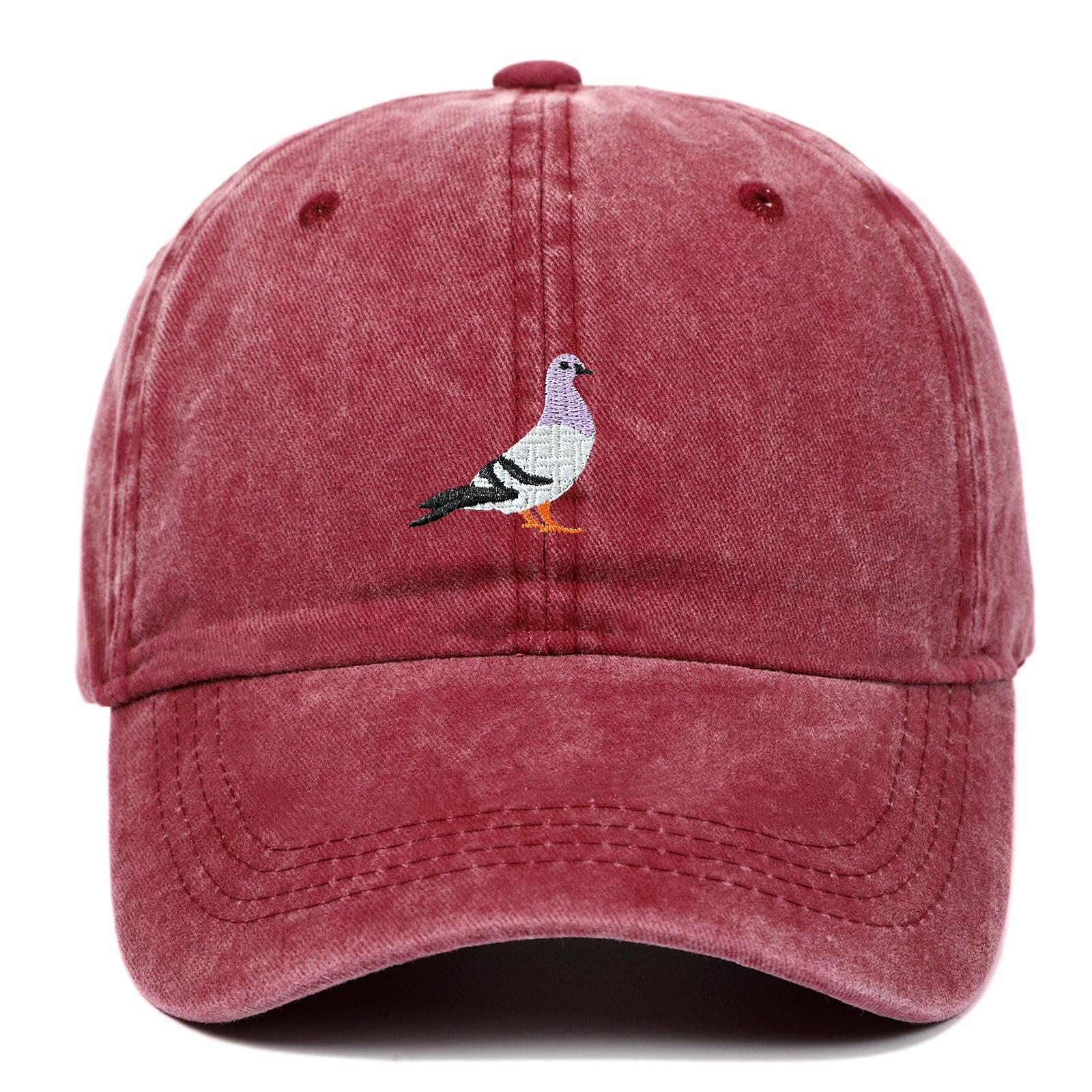 

1pc Embroidered Pigeon Embroidered Washed Sunscreen Unisexs and Womens Outdoor Sports Hats Fishing Casual Wear