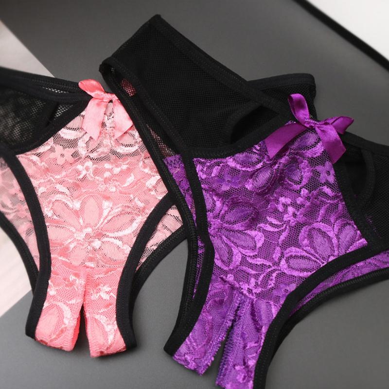 Top Sell Sexy Panties for Women Open Crotch Lace Briefs Low Waist Underwear Comfortable Sexy Underpants