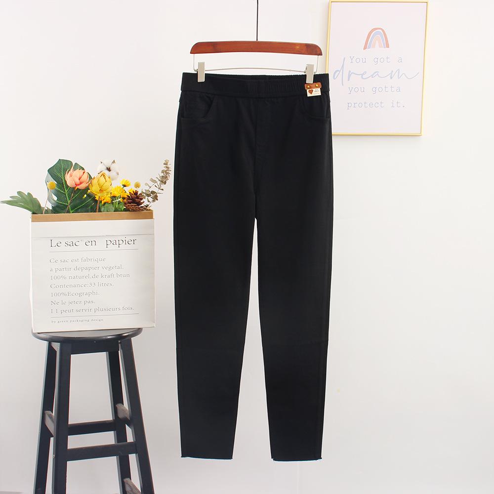

Early Autumn Plus Size Women s Skinny Pants - Elastic Waist, High Stretch Pencil Style for Sizes Up to 300 Jin 7XL чорний