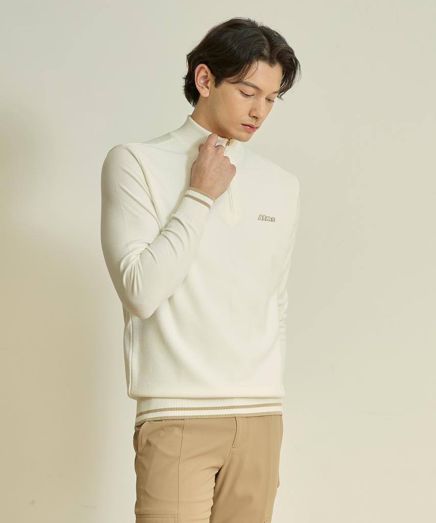 Antomas Two-Side Knit Half-Zip Men'S - White
