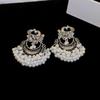 Silver Needle Retro Rhinestone Water Drop Tassel Earrings – Ethnic, New Chinese Style, Unique, Creative Heavy Industry Design