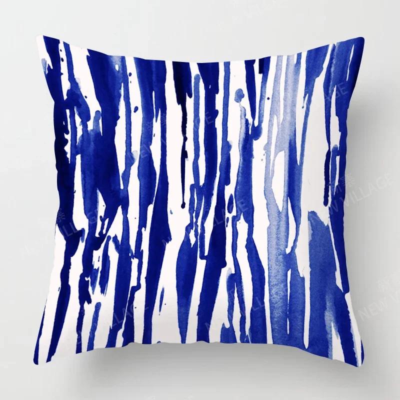 

Обновите декор вашей гостиной с помощью стильной наволочки с геометрическим узором и цветочным узором синего и белого цветов. Декор для дома 45x45 40x40 40x40cm