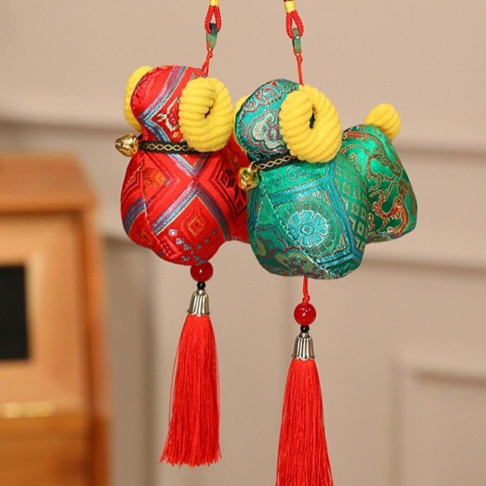 Polyester Fiber Sheep Plush Doll Chinese Style Bag Charm Festive Vibe Key Pendant Gift