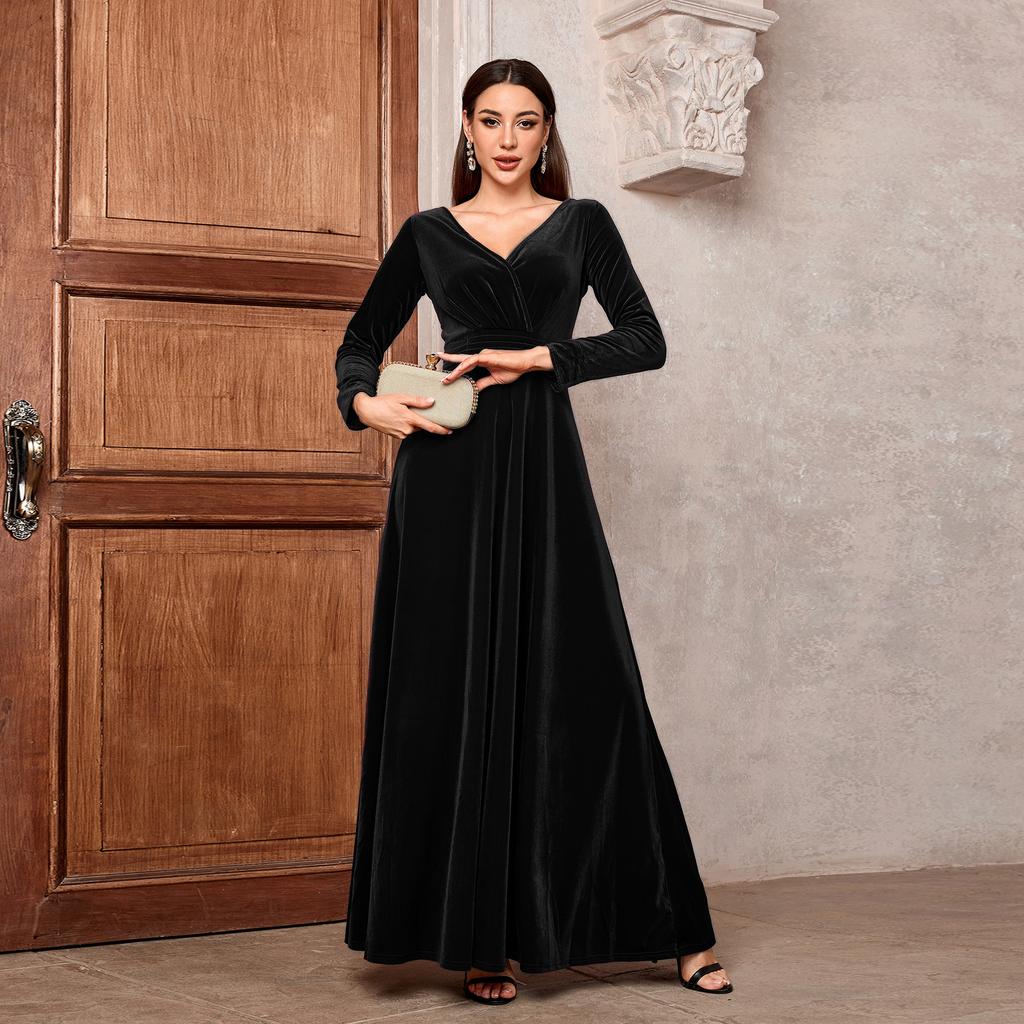 Dame Langermet Kjole Midtøsten Kvinne Lang Maxi Kjole Muslimsk Abaya Kjole