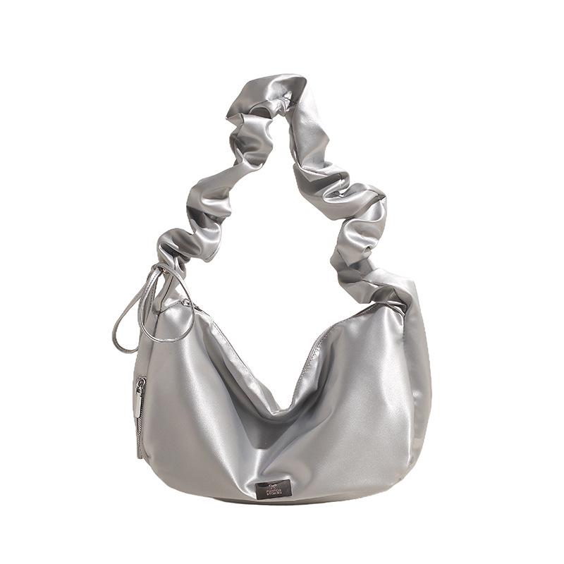 Niche Design Pleated Soft Leather Cloud Bag – Large Capacity, Trendy Single Shoulder Underarm Bag