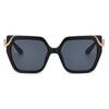 Fashion Oversized Polygon Women Sunglasses Women Gradient Lens Glasses Metal Frame Design Ladies Snake Decoration Eyeglasses