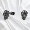 Personalized Skull Stud Earrings Ghost Stud Earrings Hip Hop Halloween Retro Dark Style Men's and Women's Earrings