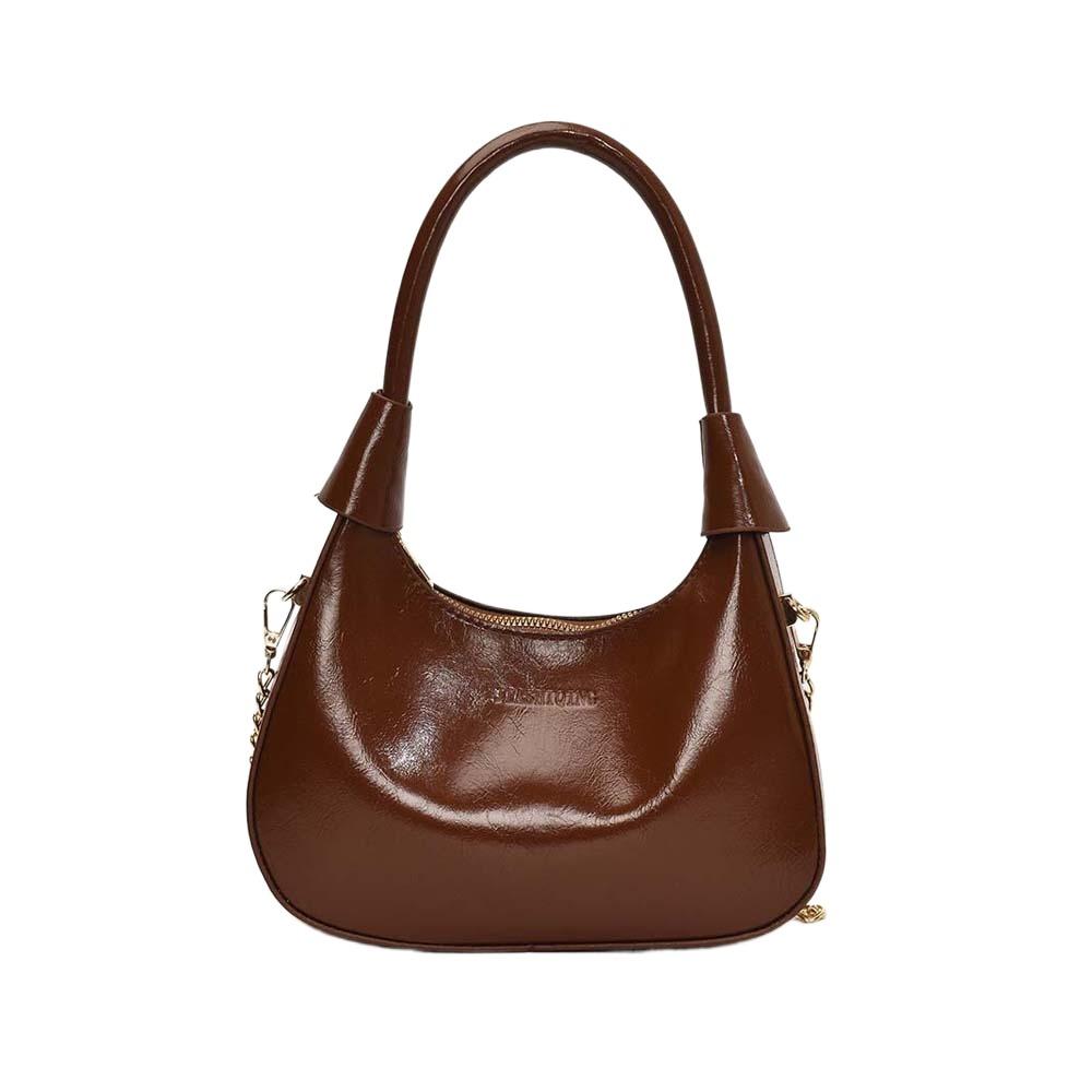 Handtasche mit großer Kapazität, Französische Unterarmtasche, Unifarben, Texturiert, Klassische PU Hobo-Tasche, Party