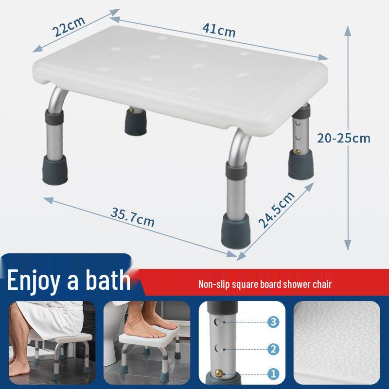 Adjustable Non-slip Aluminum Bathroom Footrest Stool