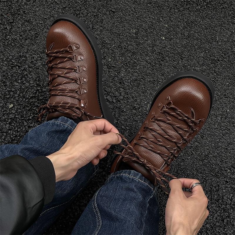 Fashion Fashion British Style Casual Men's Shoes Spring Autumn Increase Men Derby Shoes Designer Lace-up Soft-soled Men Wedding Shoes