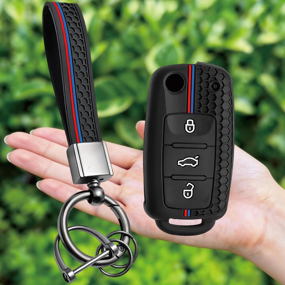 Fashion Silicone Car Key Cover For VW Volkswagen Polo Tiguan Passat B5 B6 B7 Golf 4 5 6 MK6 Jetta Lavida Skoda Octavia A5 Seat