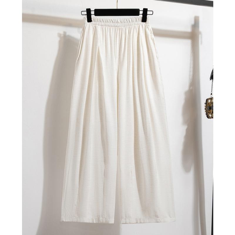 

DIMANAF 2025 Summer Plus Size Long Pants Women Elastic Harem Pants Loose Basic Trousers High Waist Casual Thin 5XL 5XL білий