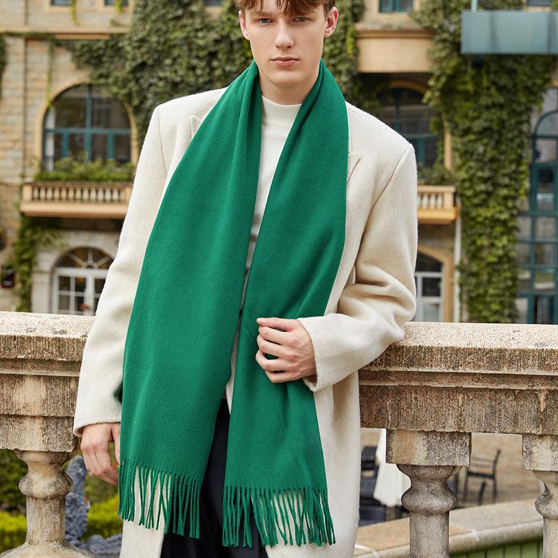 Men's Solid Color Scarf Autumn and Winter New Versatile Wool Scarf Korean Atmosphere Cashmere Scarf Women's Winter Warmth