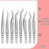 Stainless Steel Curved & Straight Tip Tweezers for Eyelash Grafting & Blackhead Removal