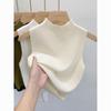 Women's Half-High Neck Sleeveless Knit Sweater Top