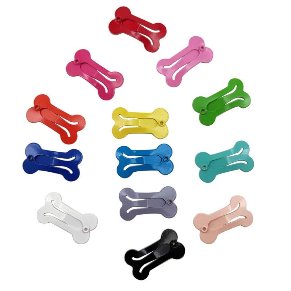 Portable Bone Shape Cute Candy Color Dog Hair Accessories Cat Hair Clips Puppy Hairpin Dog Hairpin