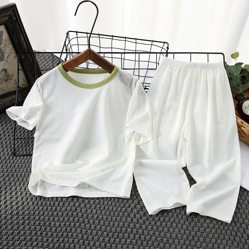 Children's Home Wear Summer Thin Sleeve Air Conditioning Clothing Pajamas