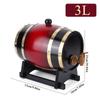 3L Household Wooden Barrels with Bracket Wine Storage Containers Large Capacity Vintage Beer Brewing Tools for Family Gatherings
