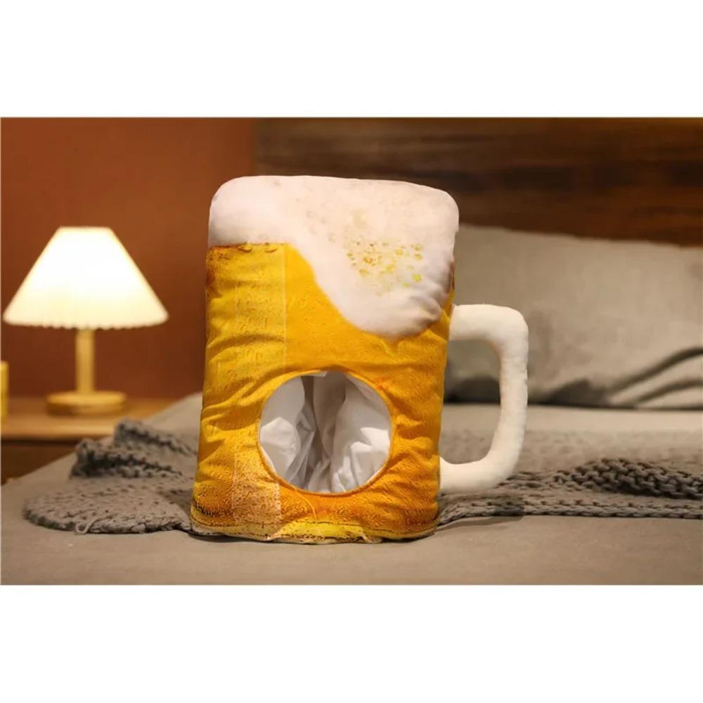 New Creative INS Plush Funny Cup Yellow Beer Plush Hat Toy Cartoon Full Hat Cap Cosplay Costume Party Photo Props Beer Hat
