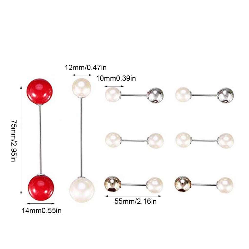 8pcs Brooch Pins Jewelry Gift Young Girls Elegant Clothes Decor Accessories Female Fashion Accessory Pearl Sweater Clip Gifts