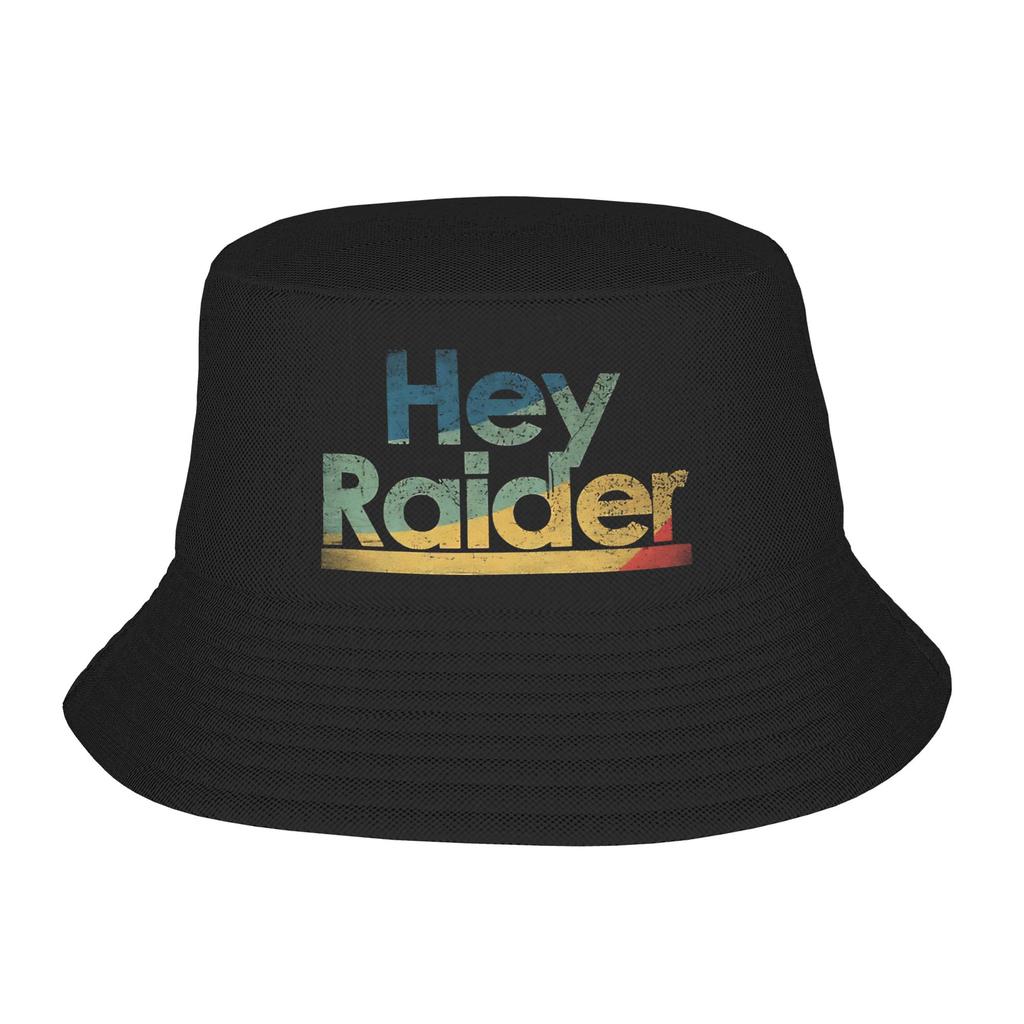 Hey Raider Bucket Hat Hip Hop Fisherman Caps For Unisex Korean Vacation Sun Hats Soft Fold Pattern Cap