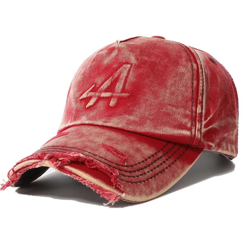 Neue Damen gewaschene Baumwollkappe Buchstaben-A Stickerei Vintage Baseballkappen Weiblich Verstellbar Lässig Outdoor Streetwear Sporthut