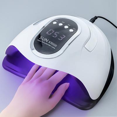 SUN X10MAX Lampă profesională UV LED pentru unghii pentru manichiură, 280 W, mașină de uscare a lacului cu gel, cu instrumente de uscare inteligentă a unghiilor cu tactil LCD mare